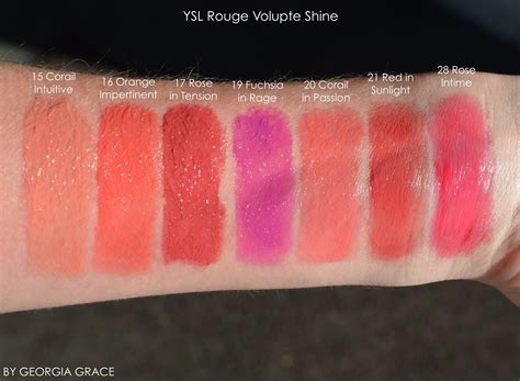 ysl rouge volupte shine 19 swatch|YSL rouge volupte shine 45.